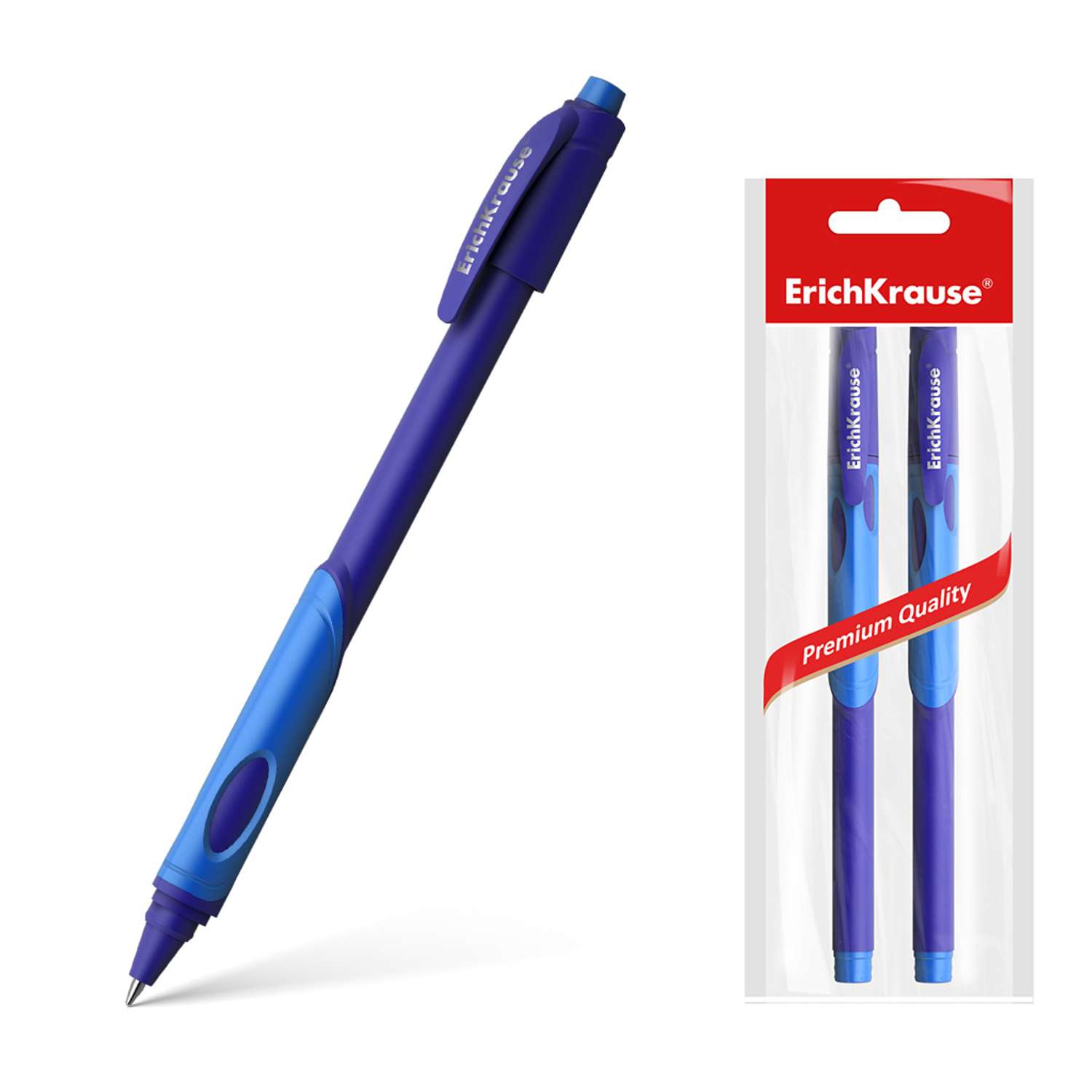 Ручка шариковая ErichKrause ErgoLine Kids Ultra Glide Technology синий 2 шт - фото 1