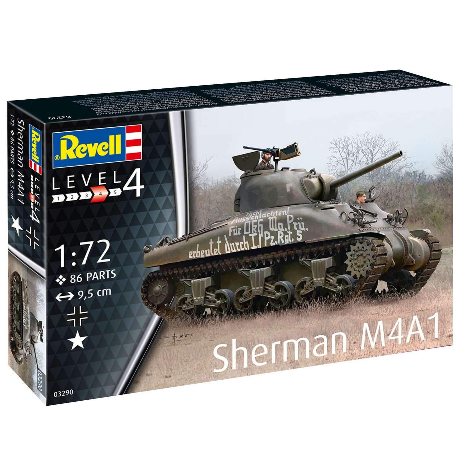 Сборная модель Revell Американский средний танк Sherman M4A1 03290 - фото 1