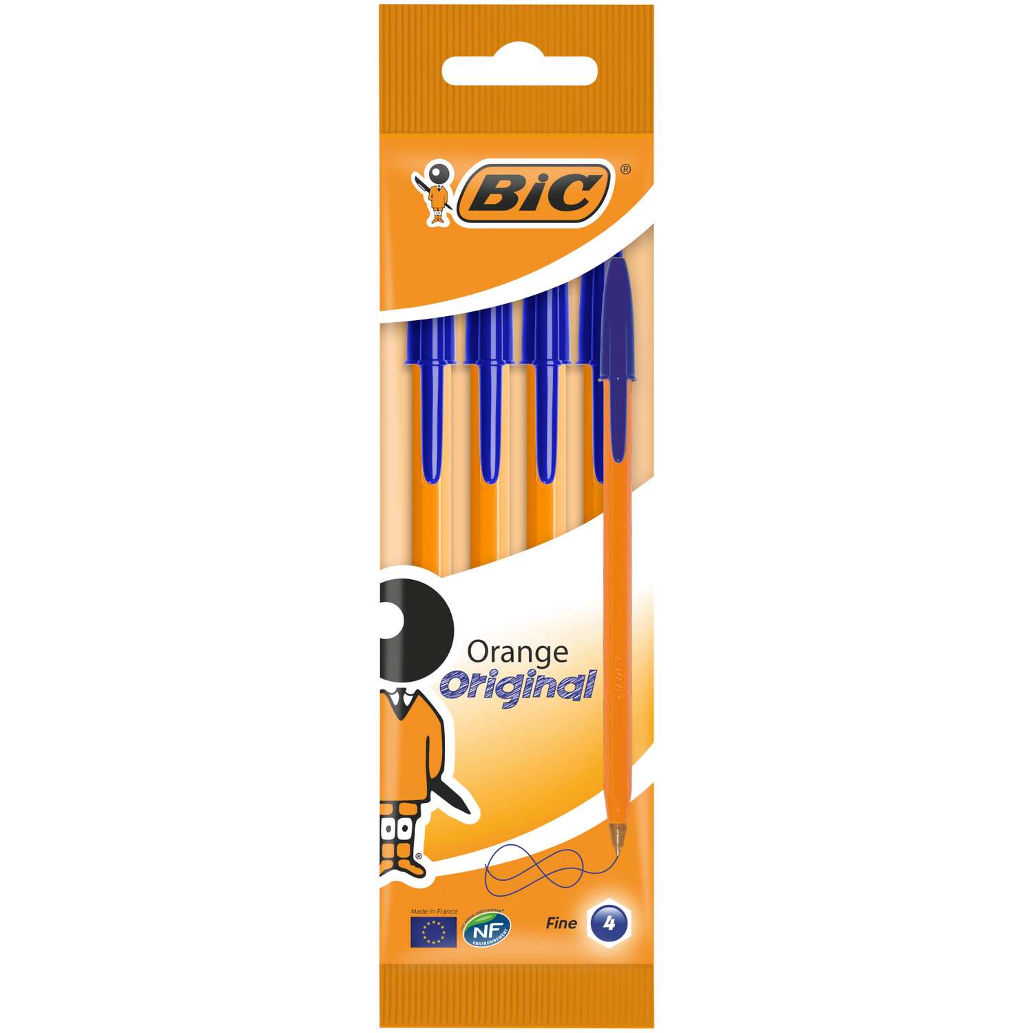 Ручка 4шт BIC Оранж синяя - фото 1
