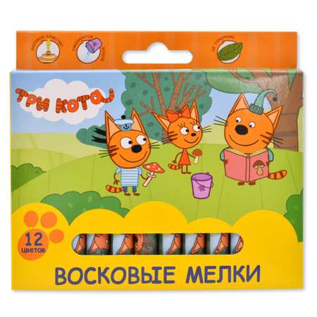 Мелки восковые Kinderline 12 цветов Три кота CTFB-US1-2012B