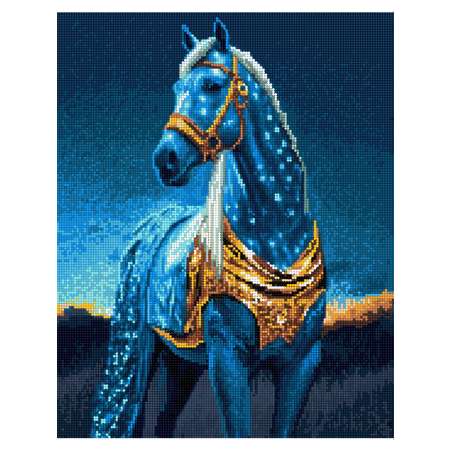 Алмазная мозаика Art sensation холст на подрамнике 40х50 см Конь в золотой сбруе
