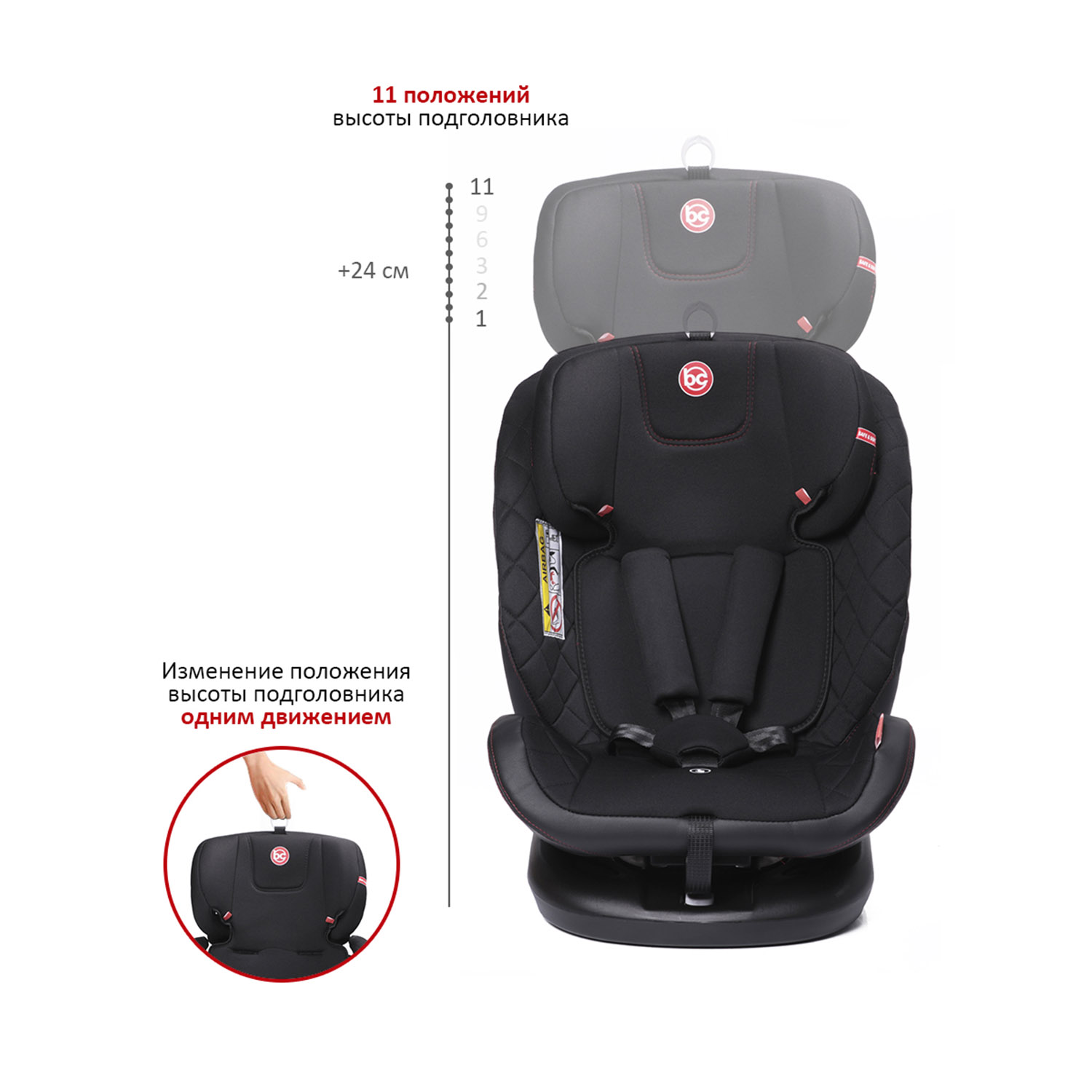 Автокресло BabyCare Shelter ISOFIX черный красный - фото 6