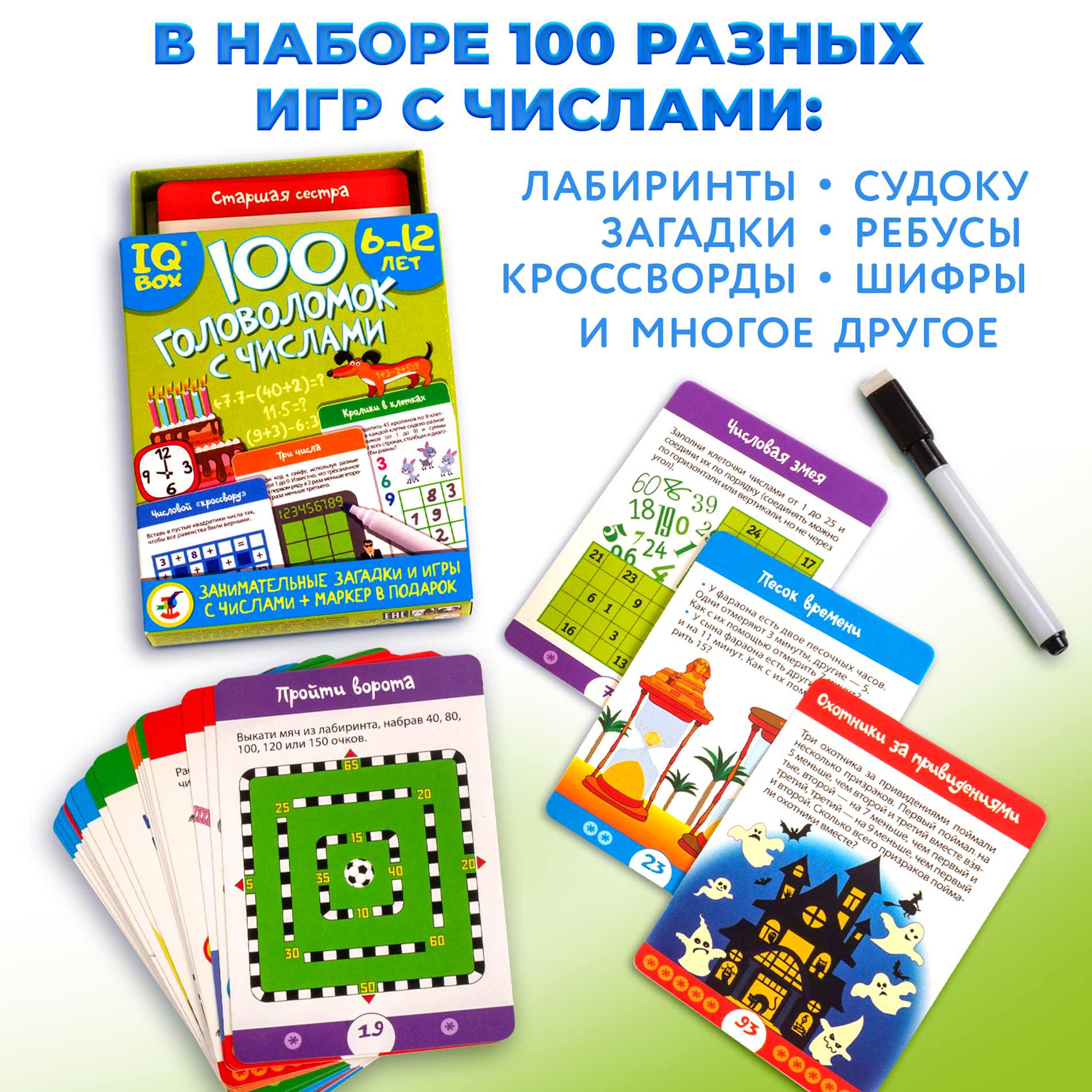 Игра развивающая Дрофа-Медиа IQ Box. 100 Головоломок с числами 4297 - фото 4