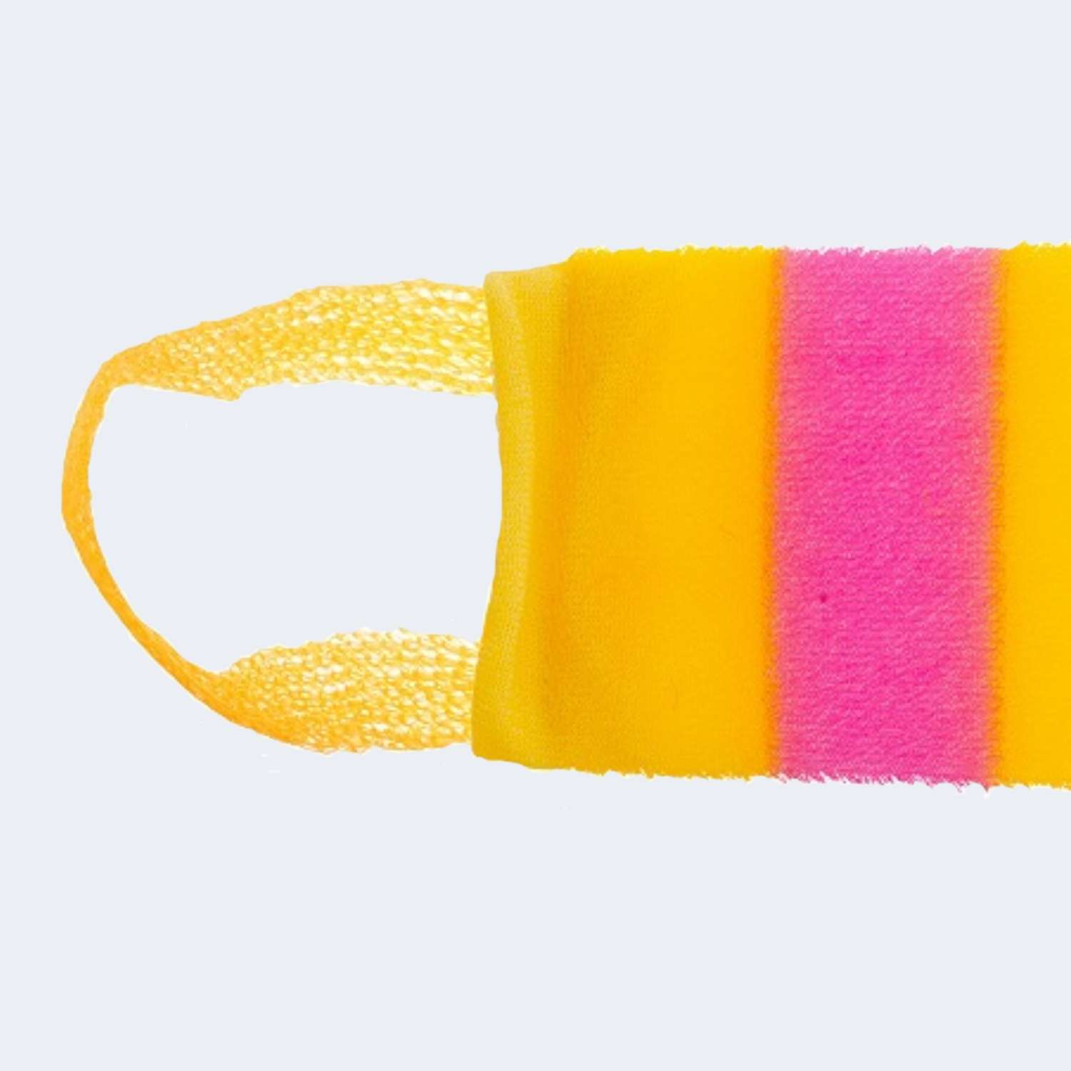 Мочалка удлиненная Мойдодыр массажная желто-розовая - фото 2