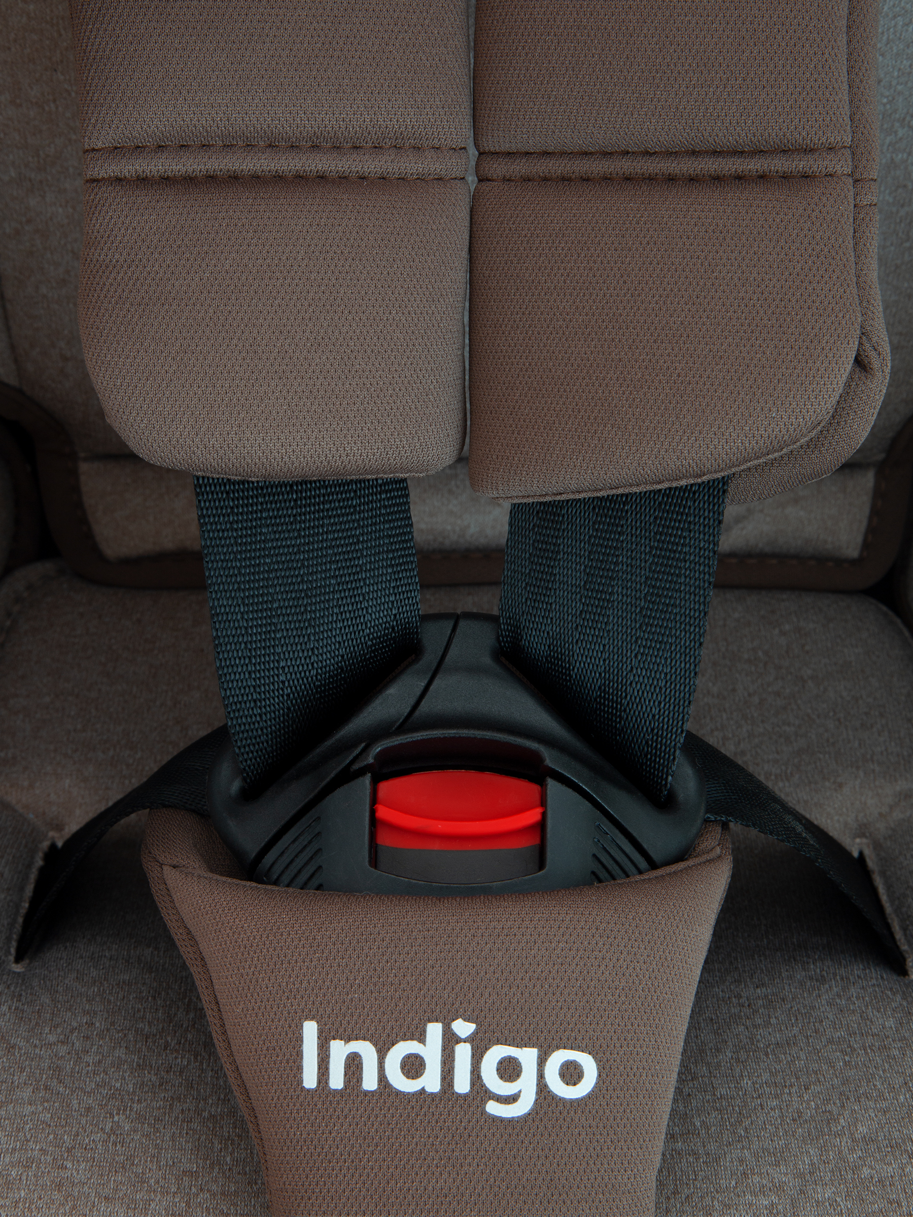 Автокресло бустер детское Indigo Winner isofix 9-36 кг группа 1/2/3 бежевый коричневый - фото 15