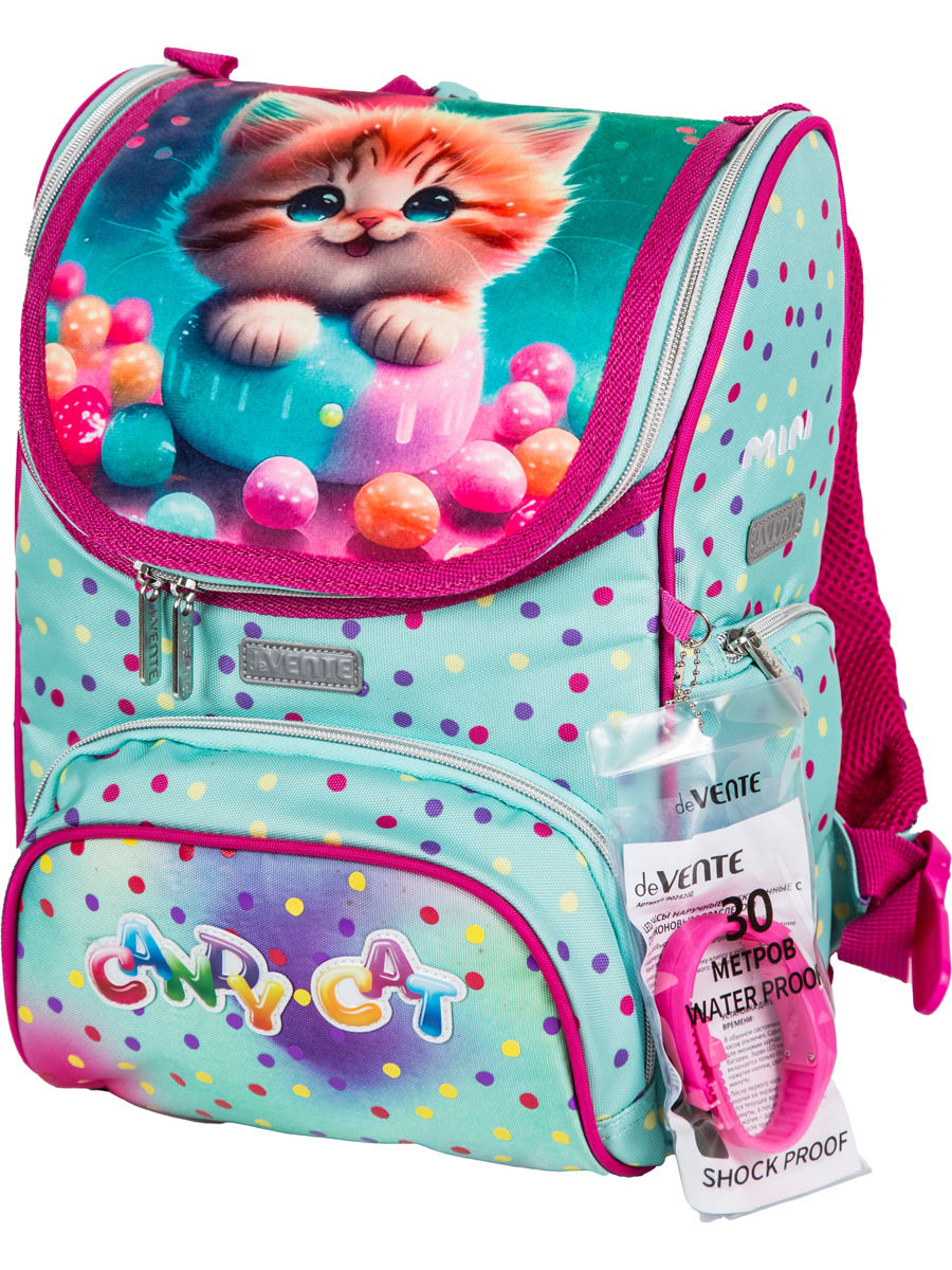 Ранец школьный deVENTE Mini Candy Cat жесткий 14 л - фото 1