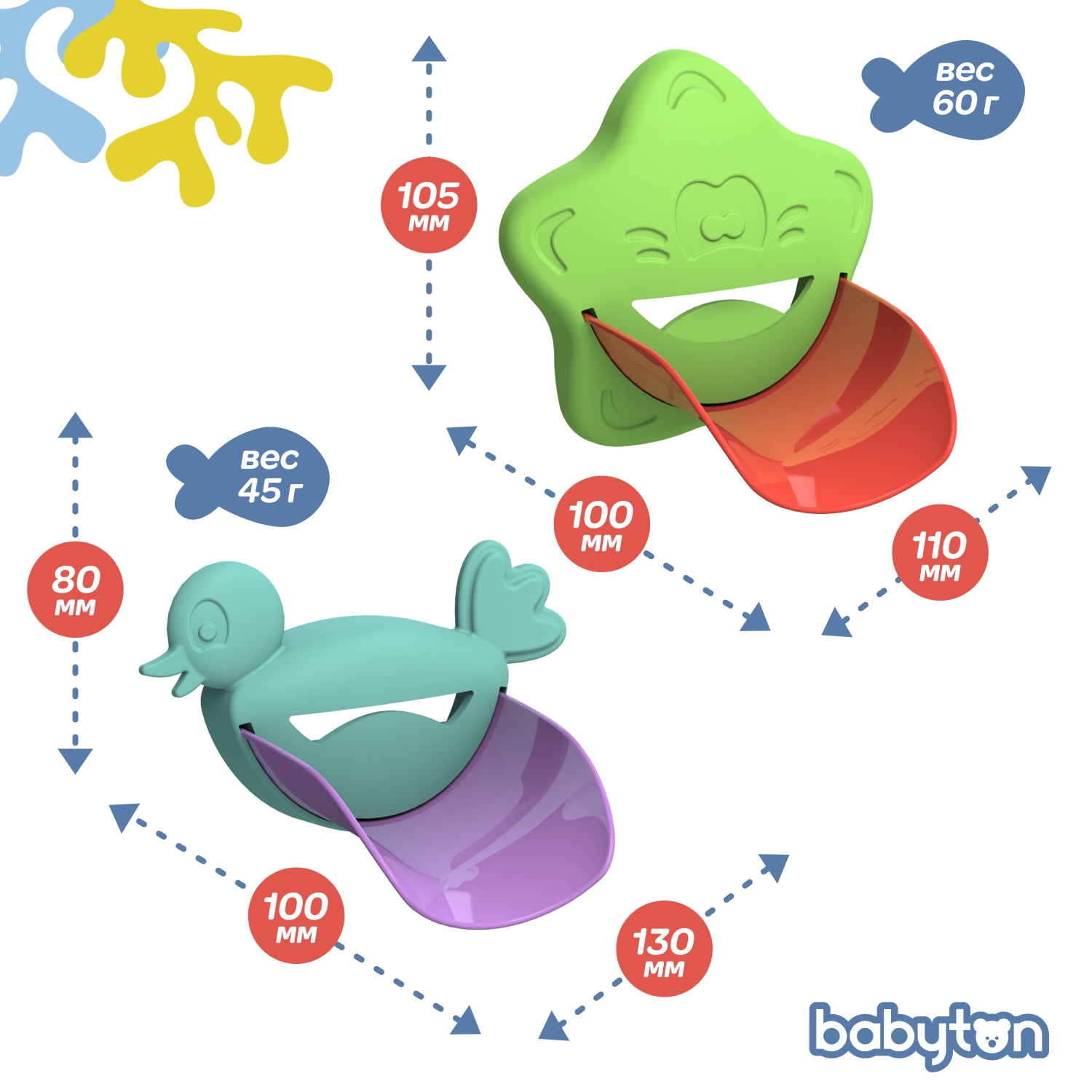 Насадка на кран для воды Babyton Зеленый-Бирюзовый 2шт T0324300+T0314100 - фото 6