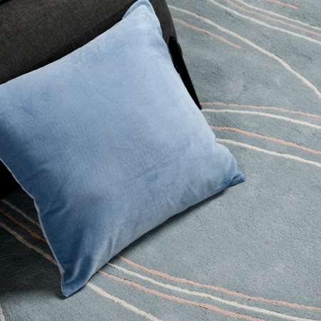 Подушка Tkano декоративная из хлопкового бархата светло-синего цвета 45х45 см