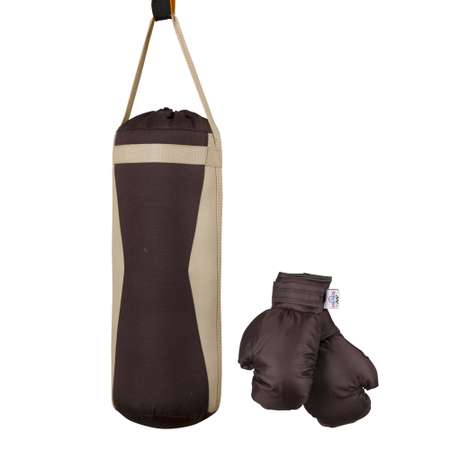 Детский набор для бокса Belon familia груша 40х15 см с перчатками цвет бежевый и коричневый