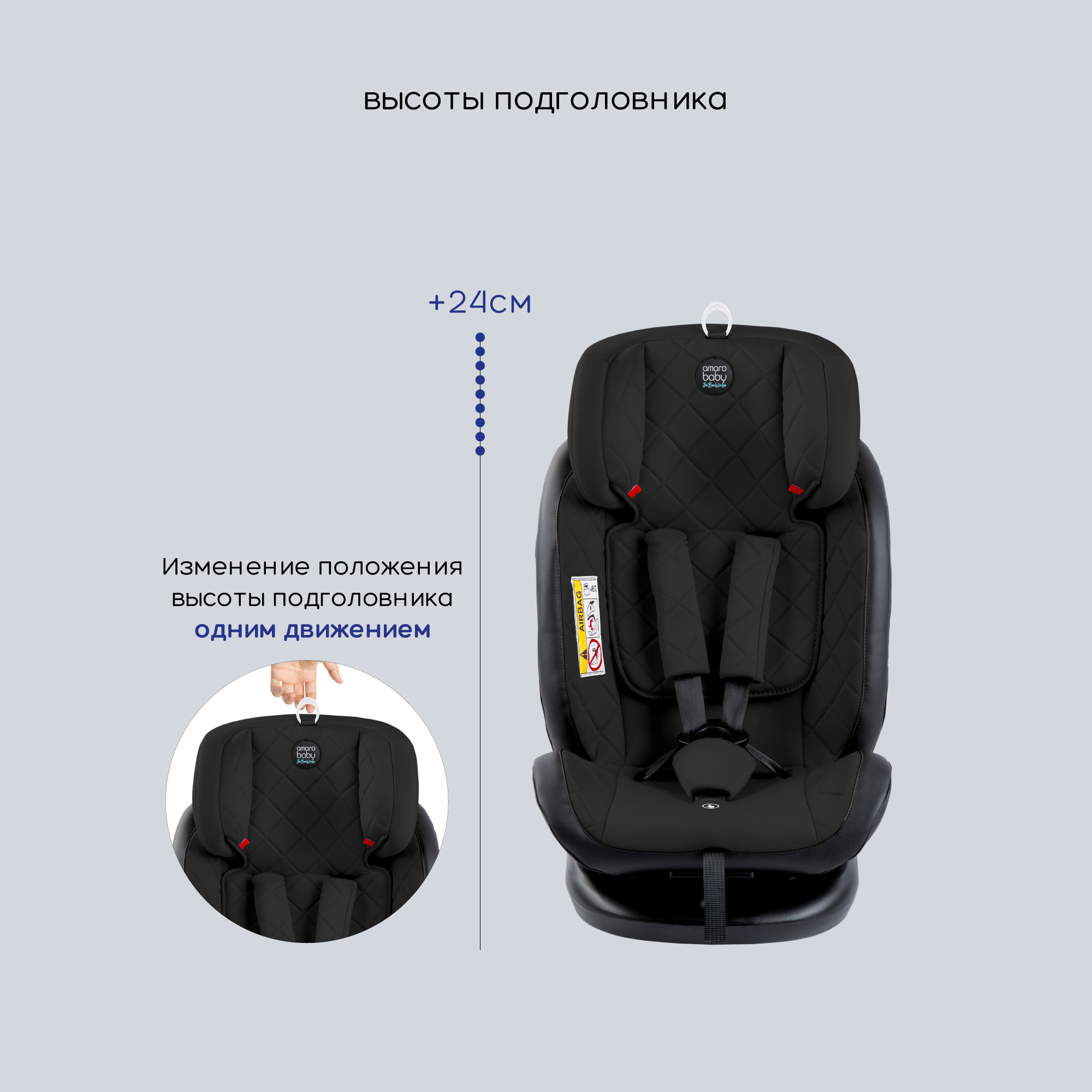 Автокресло детское Brilliant AmaroBaby isofix класс D группа 0+/1/2/3 черный - фото 2