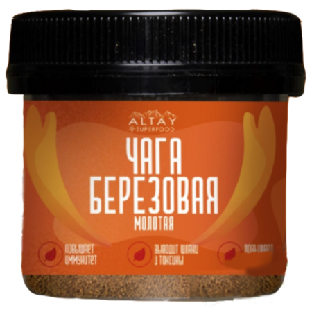 Чага молотая 60 г Altay Superfood пластиковая банка