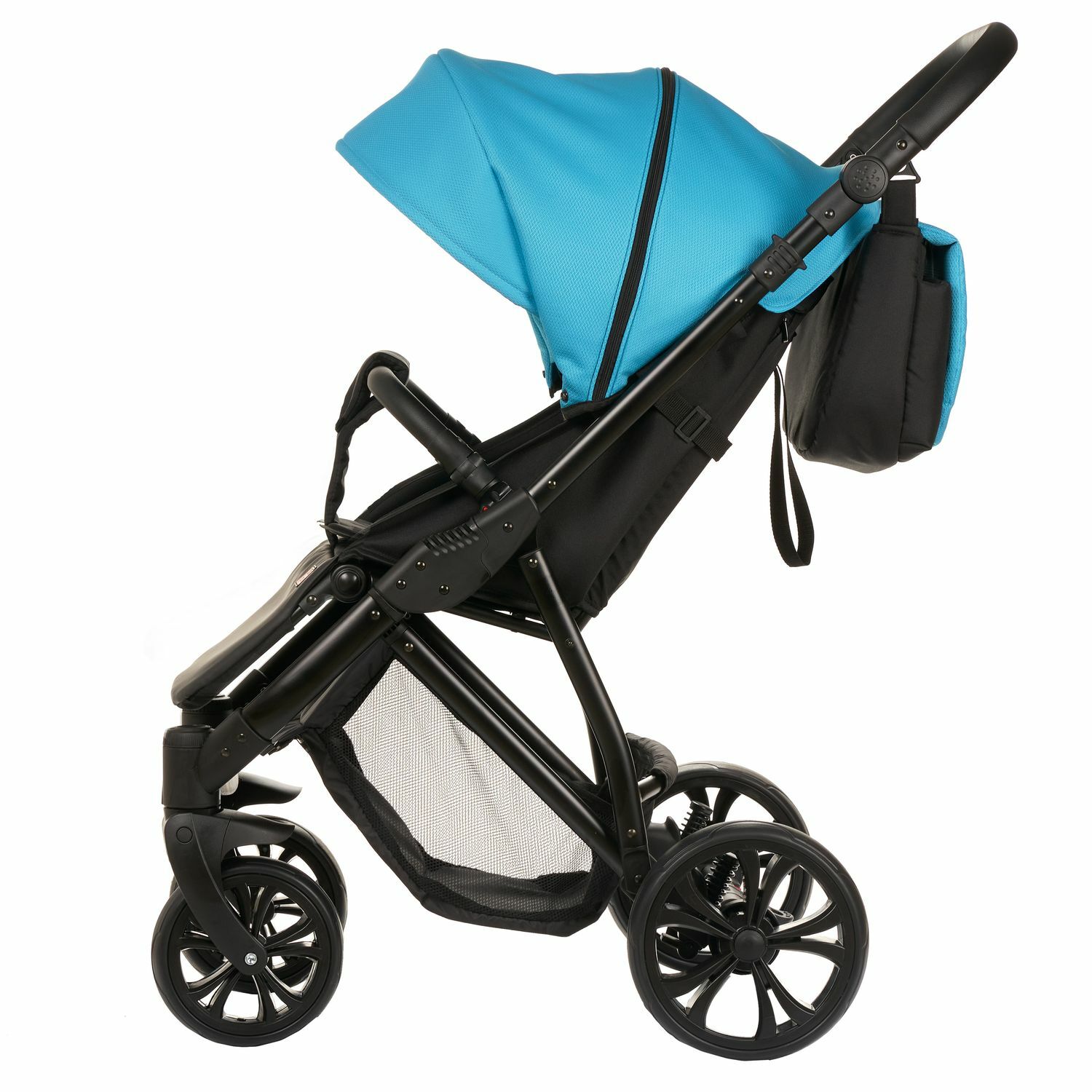 Коляска прогулочная Amarobaby Sprint Aqua Голубой-Черный - фото 8