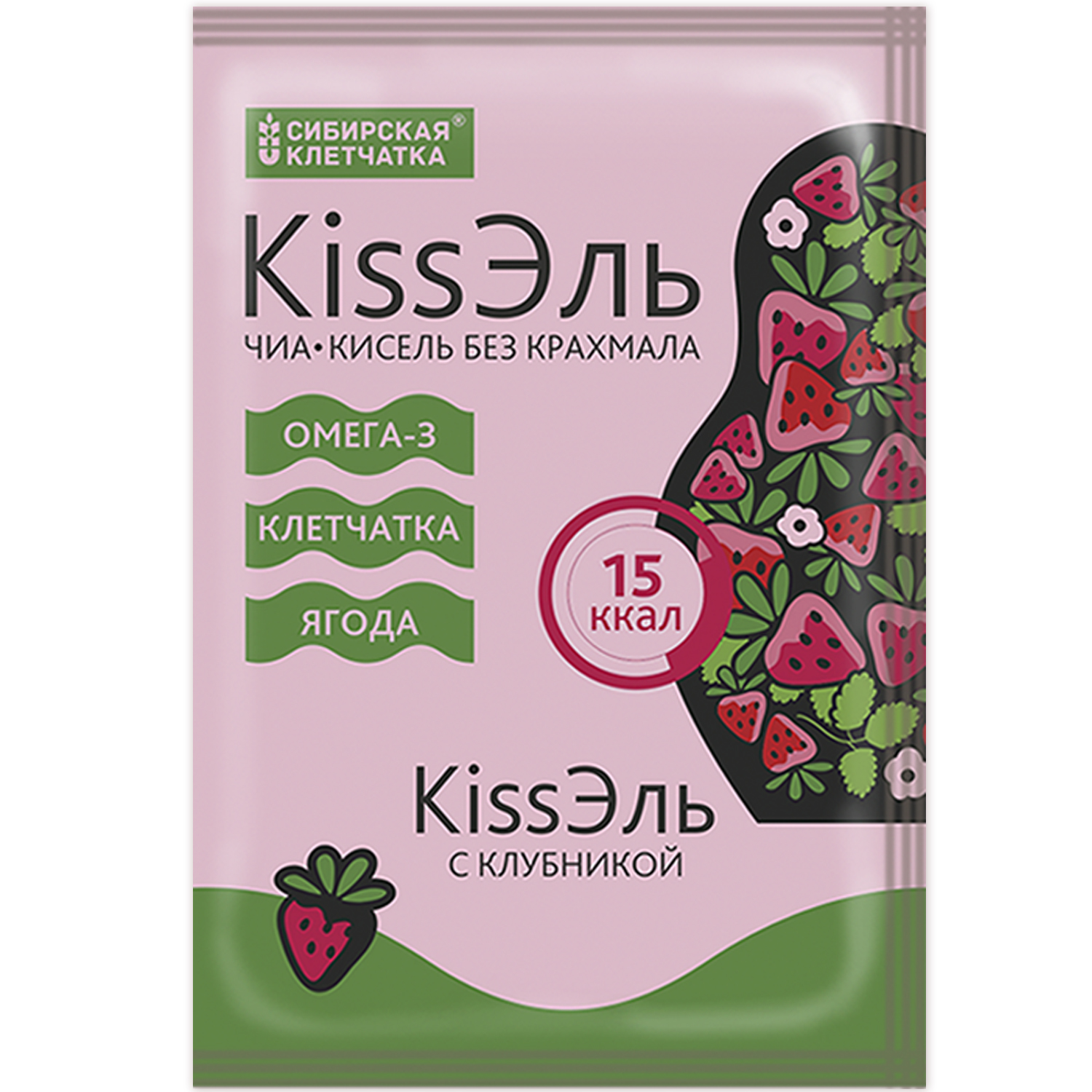 Кисель Сибирская клетчатка KissЭль без крахмала клубника 14г - фото 1