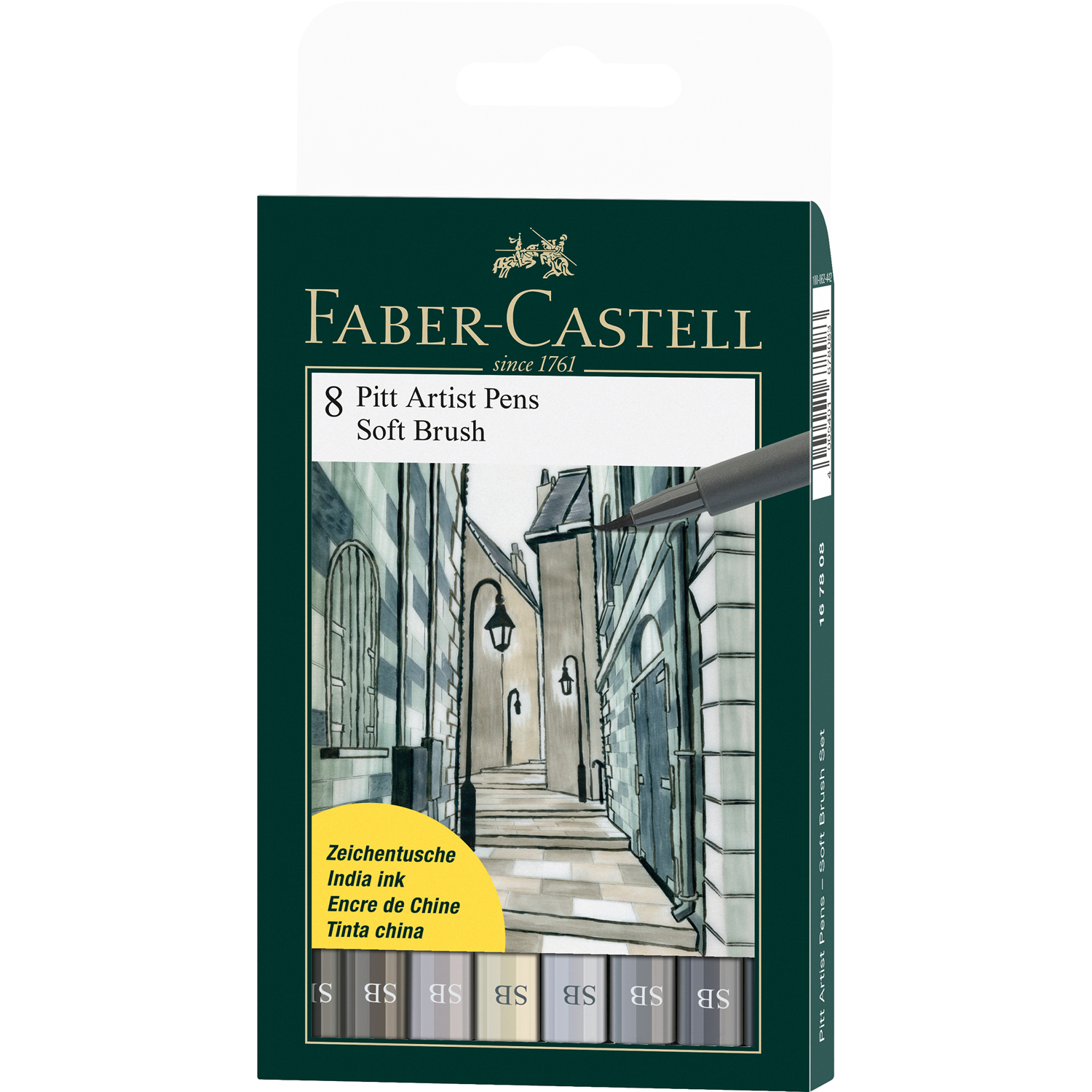 Набор капиллярных ручек Faber Castell Pitt Artist Pen Soft Brush 8 цветов - фото 1