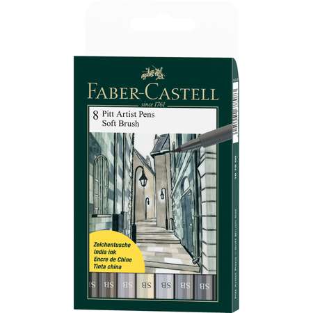 Набор капиллярных ручек Faber Castell Pitt Artist Pen Soft Brush 8 цветов