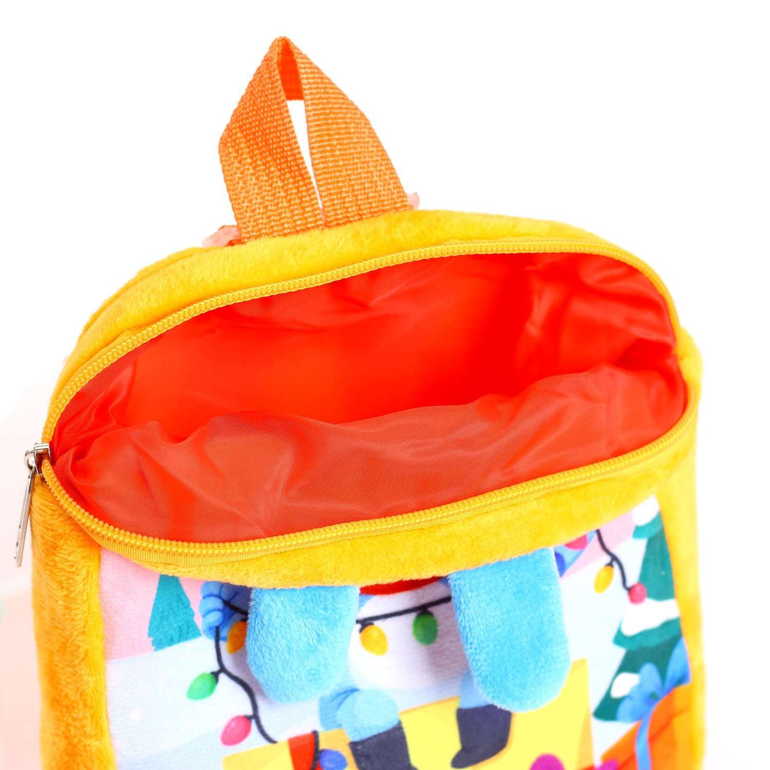 Детский рюкзак Milo Toys плюшевый Новогодний зайка 22х17 см - фото 5