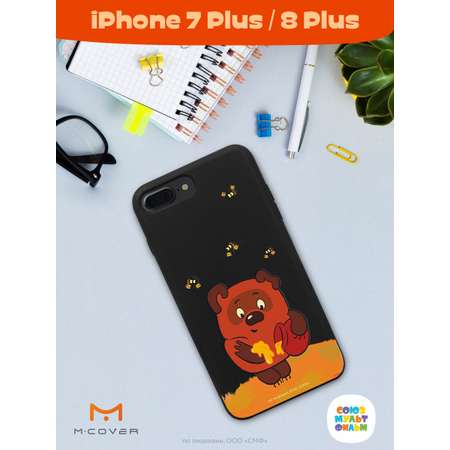 Силиконовый чехол Mcover для смартфона Apple iPhone 7 plus 8 plus Союзмультфильм Медвежонок и мед