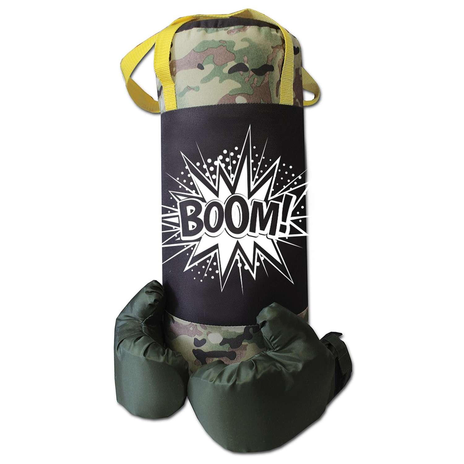 Детский набор для бокса Belon familia груша 50см х 20см с перчатками цвет коричневый-камуфляж Military - фото 1