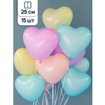 Воздушные шары Riota сердце макарунс 25 см 15 шт