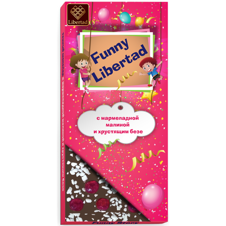 Шоколад темный Libertad Funny с мармеладной малиной и хрустящим безе 80г