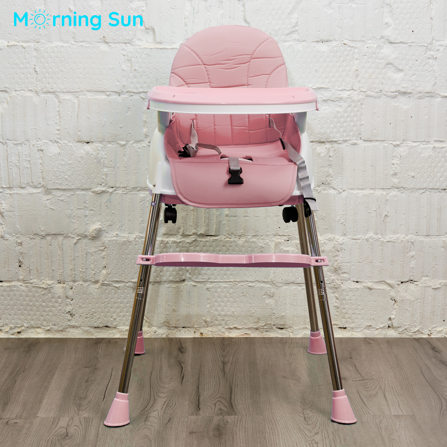 Стульчик для кормления Morning Sun складной с колесиками Modern розовый - фото 3
