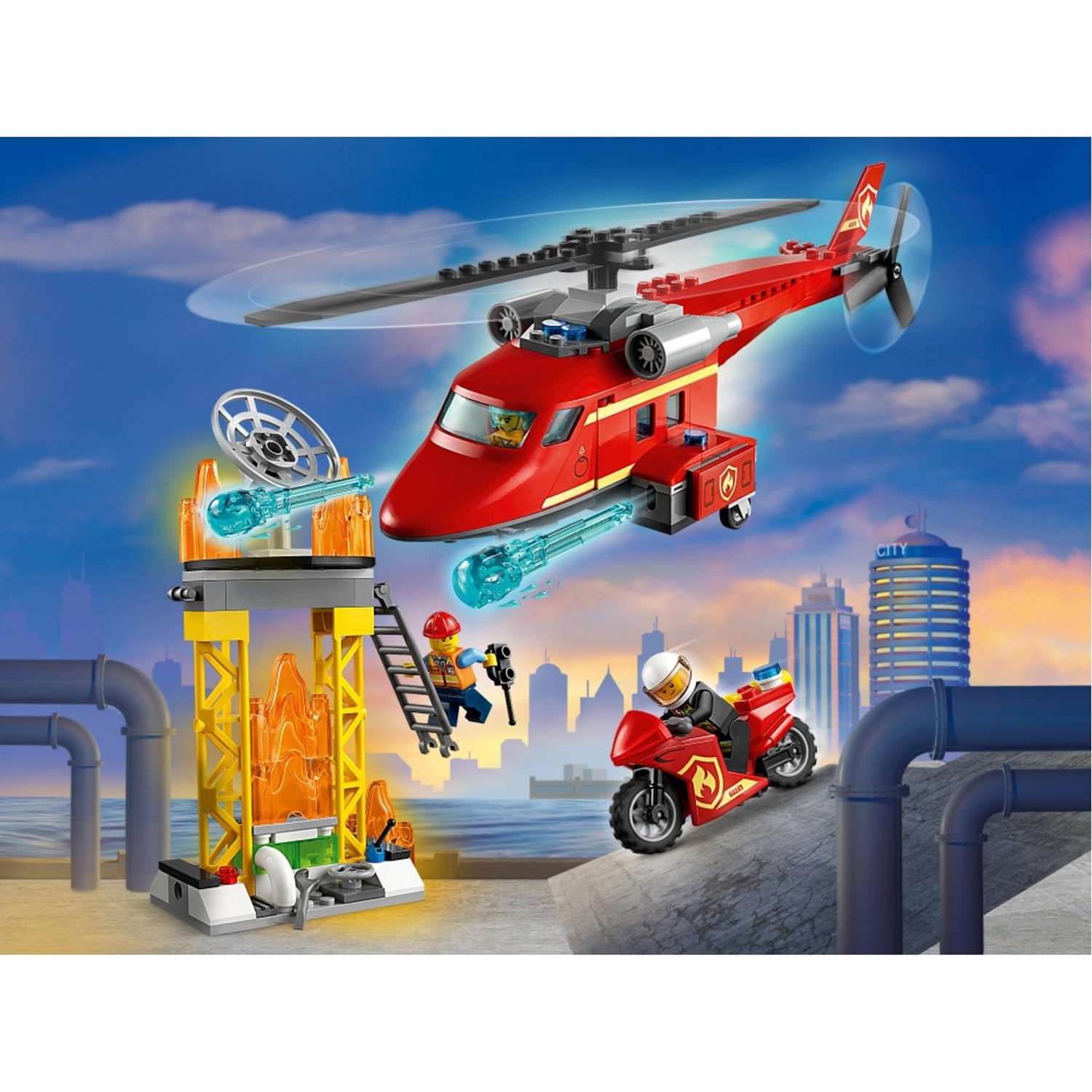 Конструктор LEGO City Fire Спасательный пожарный вертолёт L-60281 - фото 10