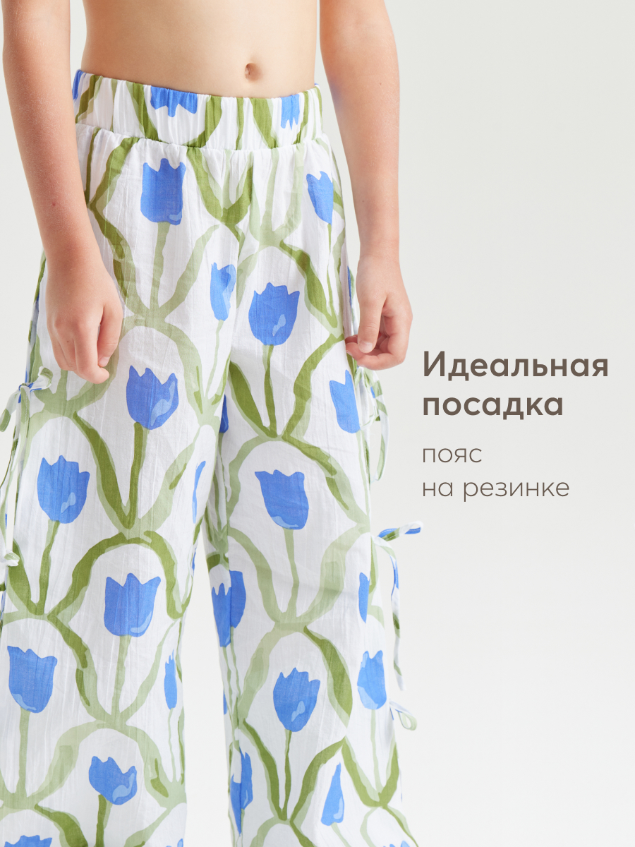 Брюки HAPPY BABY 88191_blue-flower - фото 6