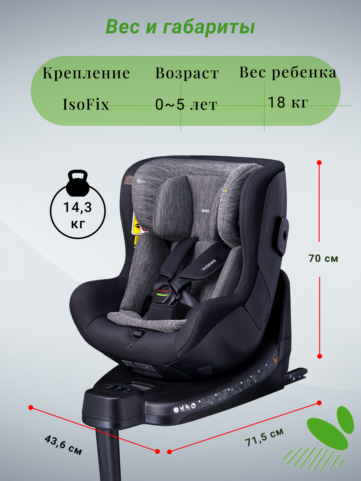 Автомобильное кресло DAIICHI One-FIX 360 i-Size - фото 11