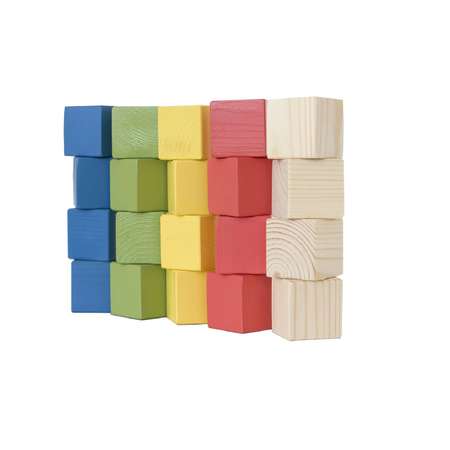 Набор для конструирования Мишка Кострома Кубики 20 кубиков 5 цветов КУ-004 3737