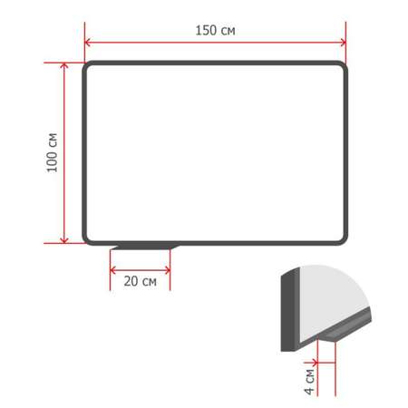 Доска Attache стеклянная магнитная 100х150 см белая