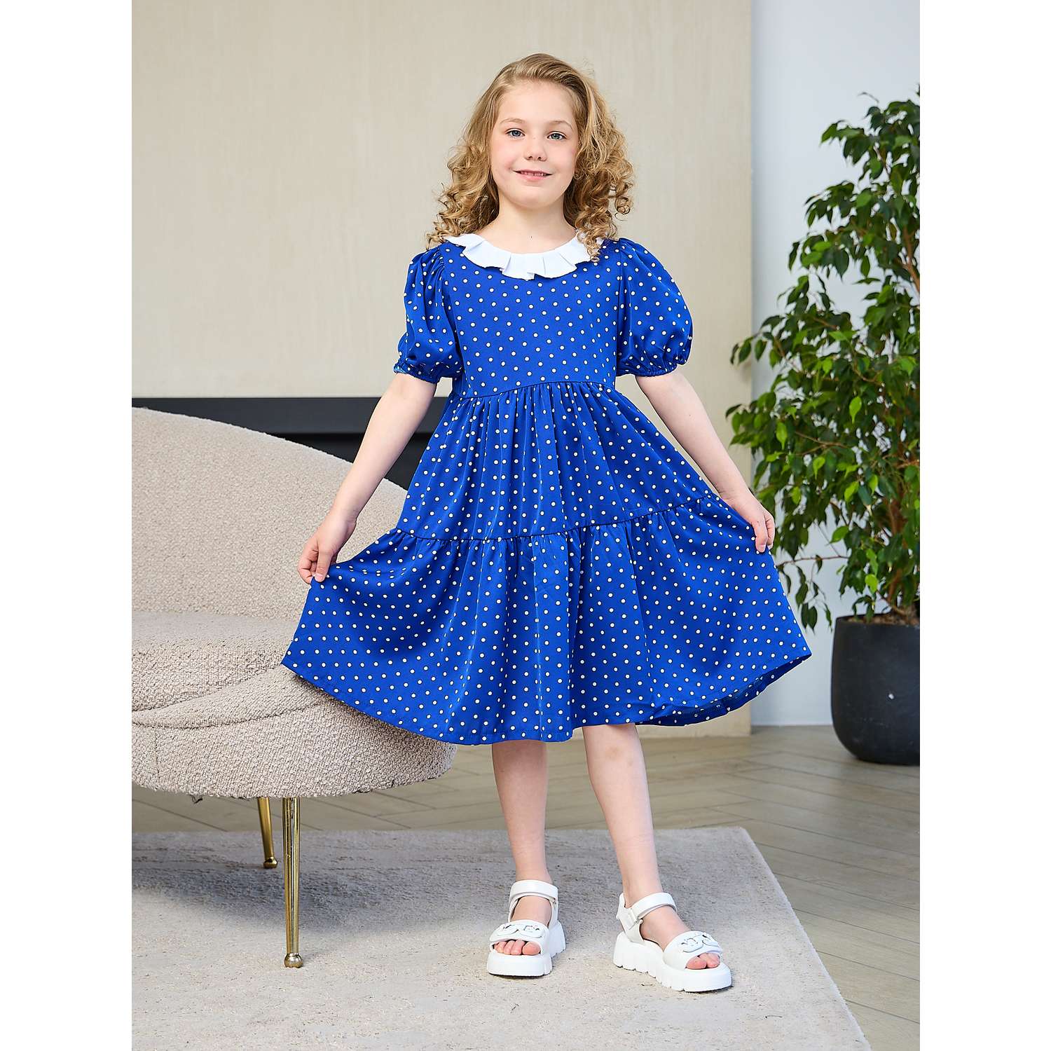 Платье Mil Art kids 1902201543DRESS-GOROX-BLUE - фото 1