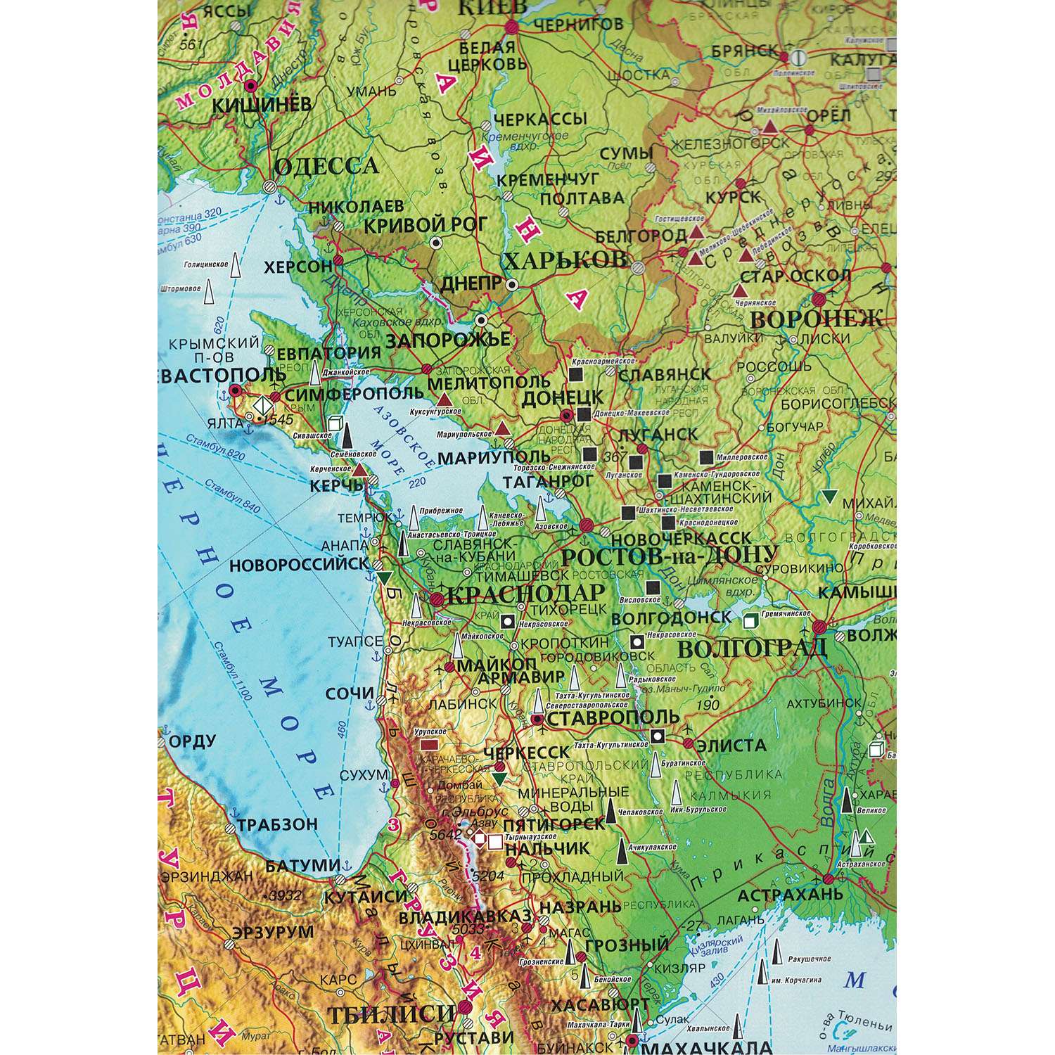 Карта настенная Атлас Принт Россия физическая 1.57x1.07 м - фото 3