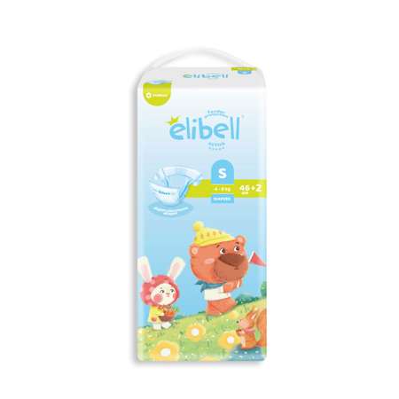 Подгузники Elibell Active размер S 4-8 кг 48 шт