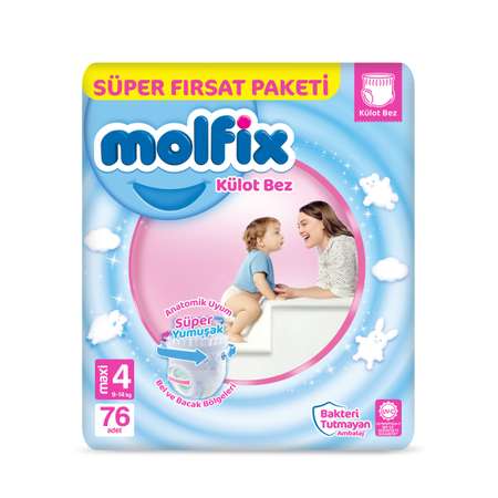 Подгузники-трусики Molfix MAXI 9-12 кг 76 шт