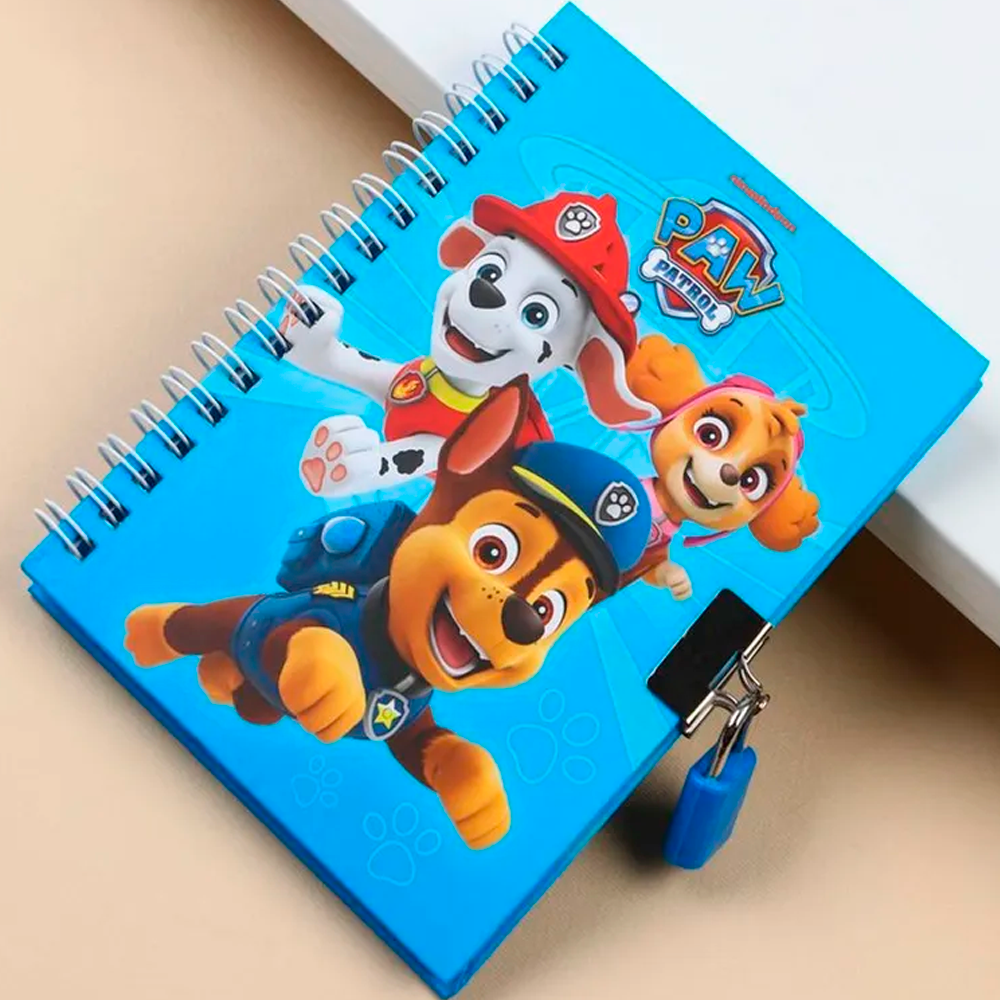 Блокнот на спирали Paw Patrol для записей рисования и творчества Щенячий патруль А6 50 листов с замочком - фото 3