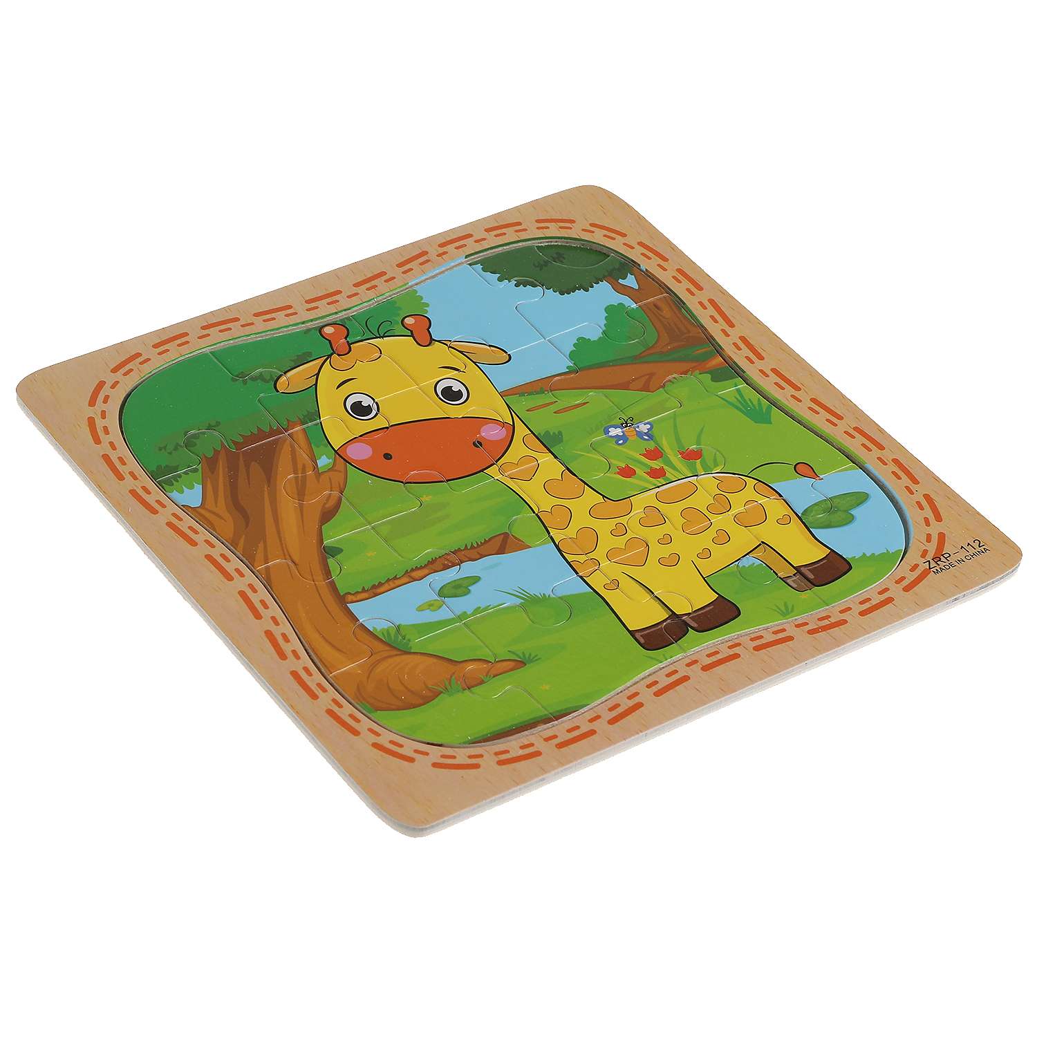 Игрушка деревянная Буратино Пазл жираф - фото 4