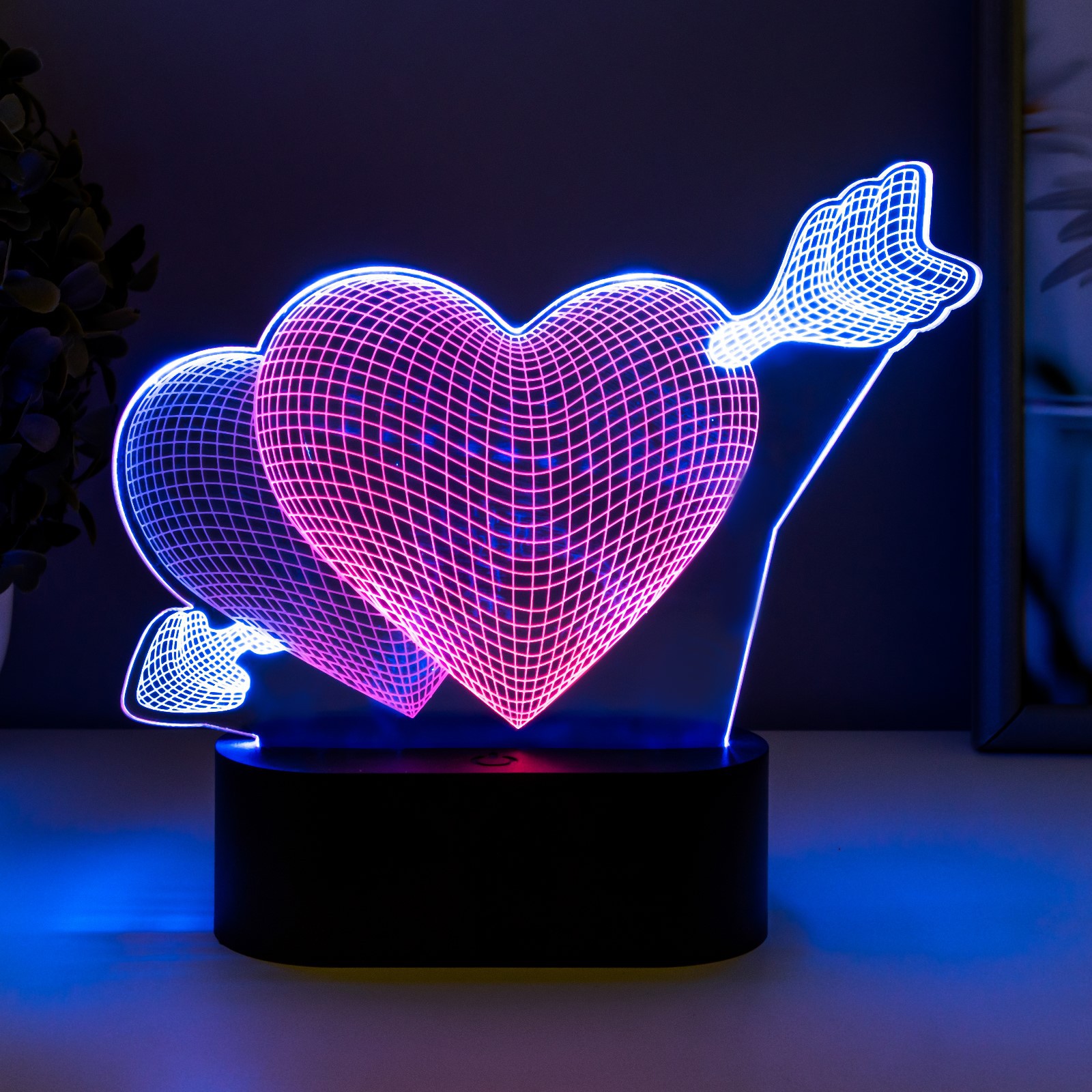 Светильник сенсорный Luazon «2 сердца» LED USB 90см от батареек 3xАА - фото 4