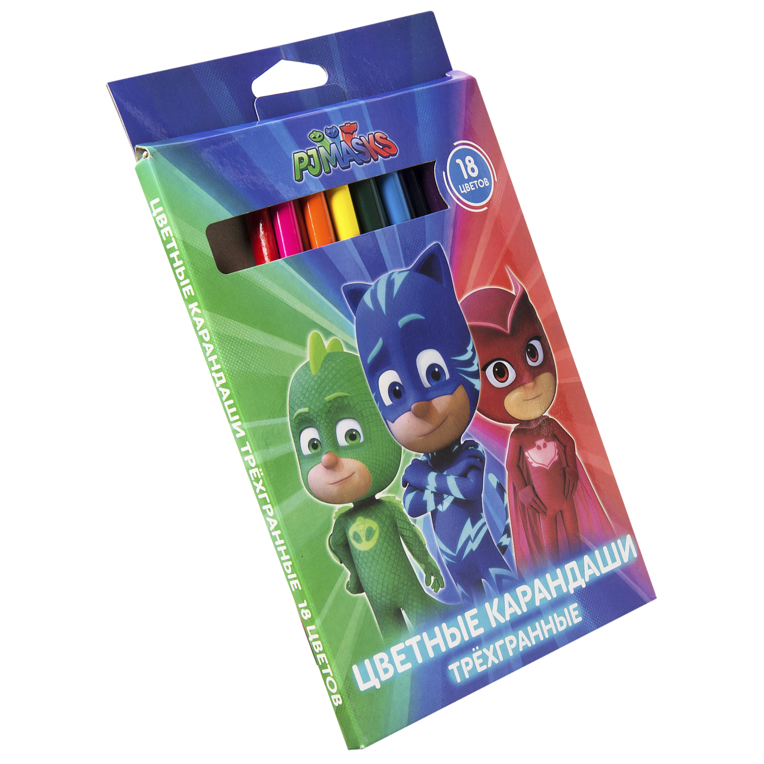 Карандаши Росмэн PJ Masks трехгранные 18цветов 34072 - фото 2