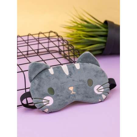 Маска для сна iLikeGift Funny cat grey