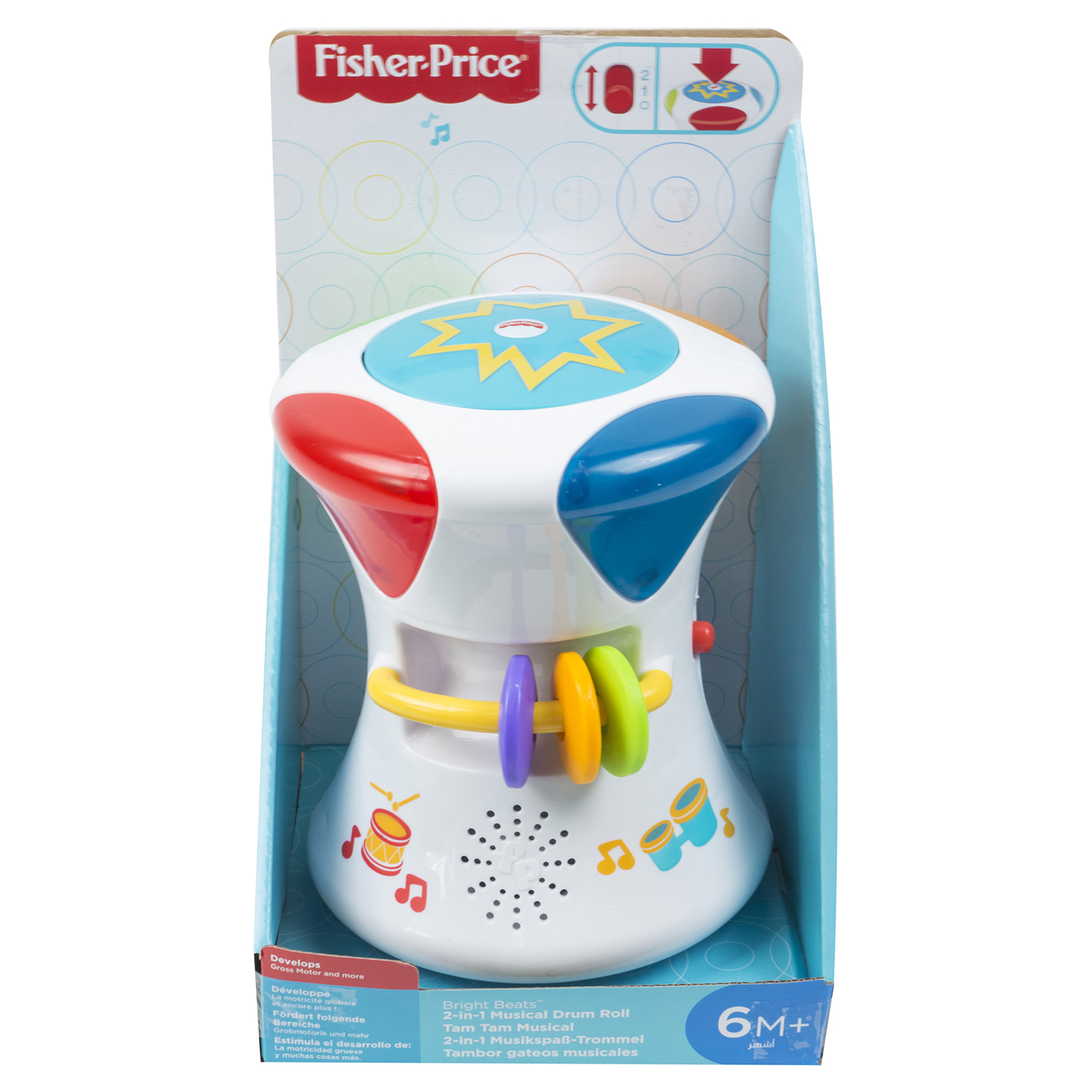 Барабан 2 в 1 Fisher Price музыкальный купить по цене 199 ₽ в  интернет-магазине Детский мир