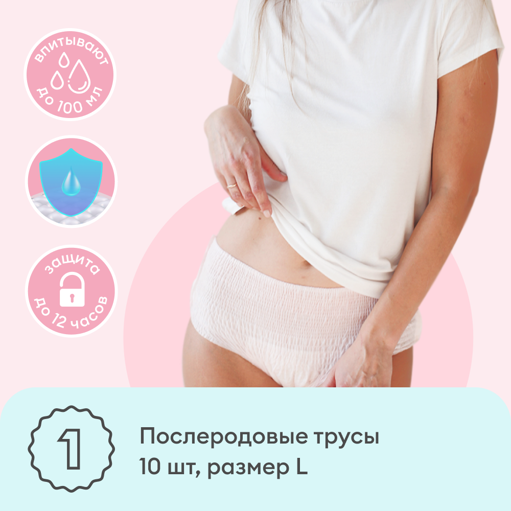 Сумка в роддом готовая NappyClub С послеродовыми трусами размера L - фото 3