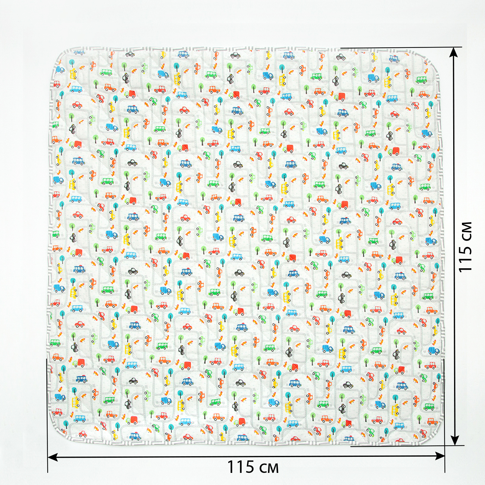 Коврик Amarobaby Soft Mat Дорога стеганный Серый - фото 6