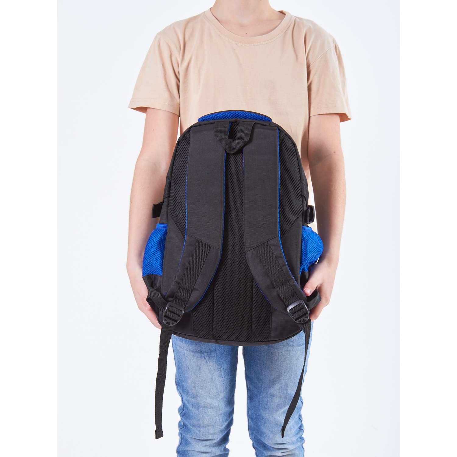 Рюкзак школьный Evoline Черный синий EVO-157-2 - фото 7