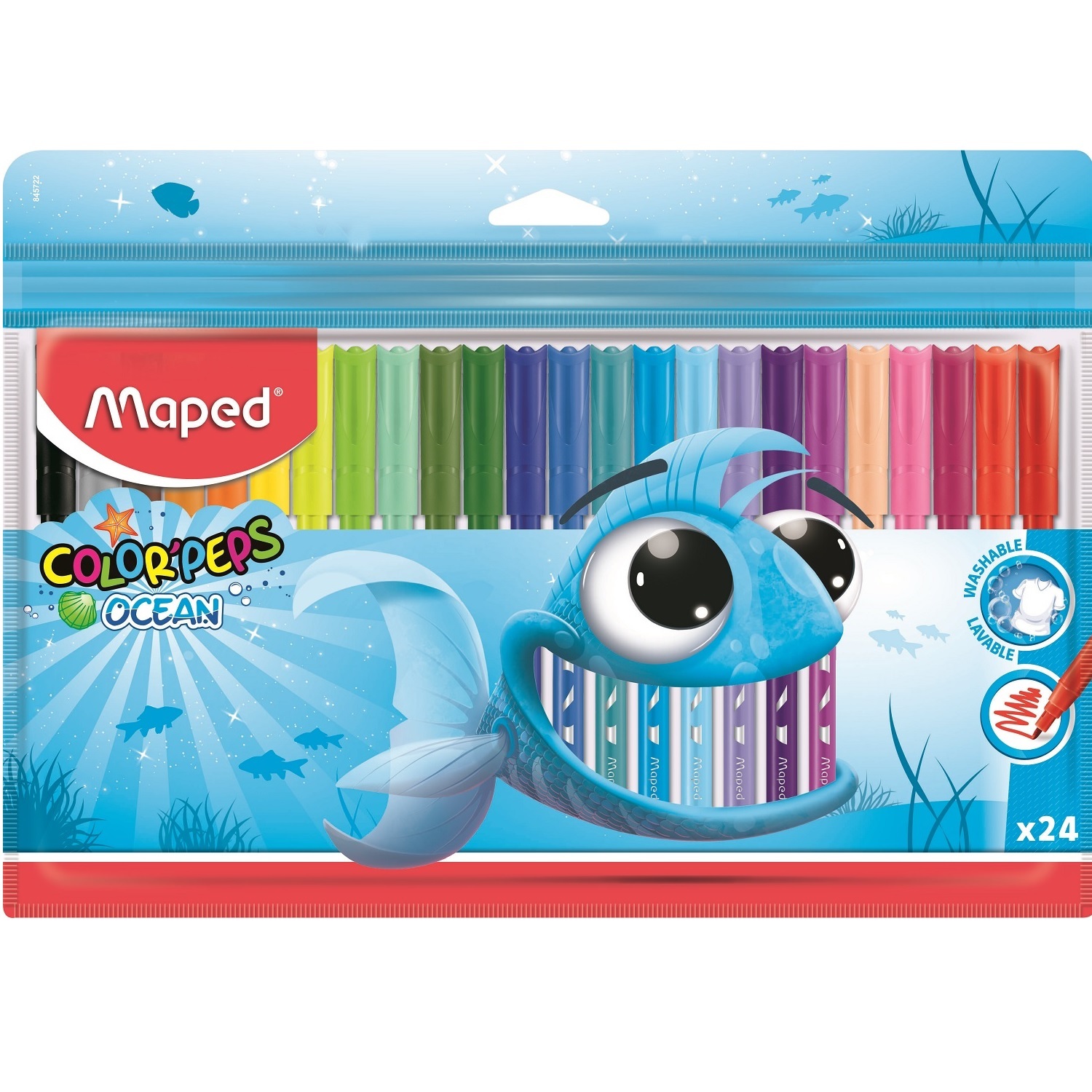 Фломастеры MAPED Color peps ocean суперсмываемые 24цвета - фото 2