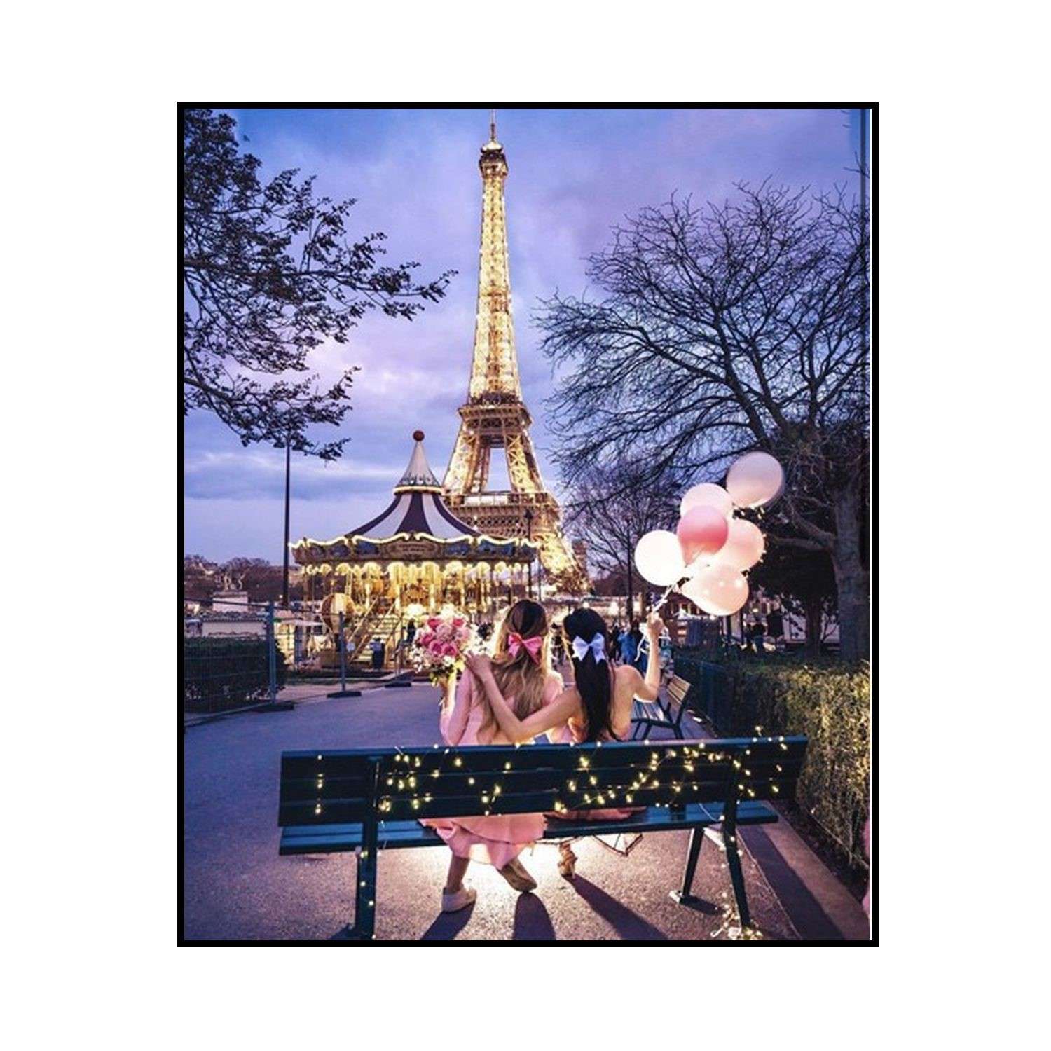 Алмазная мозаика Seichi Девушки в Париже 40х50 см - фото 1