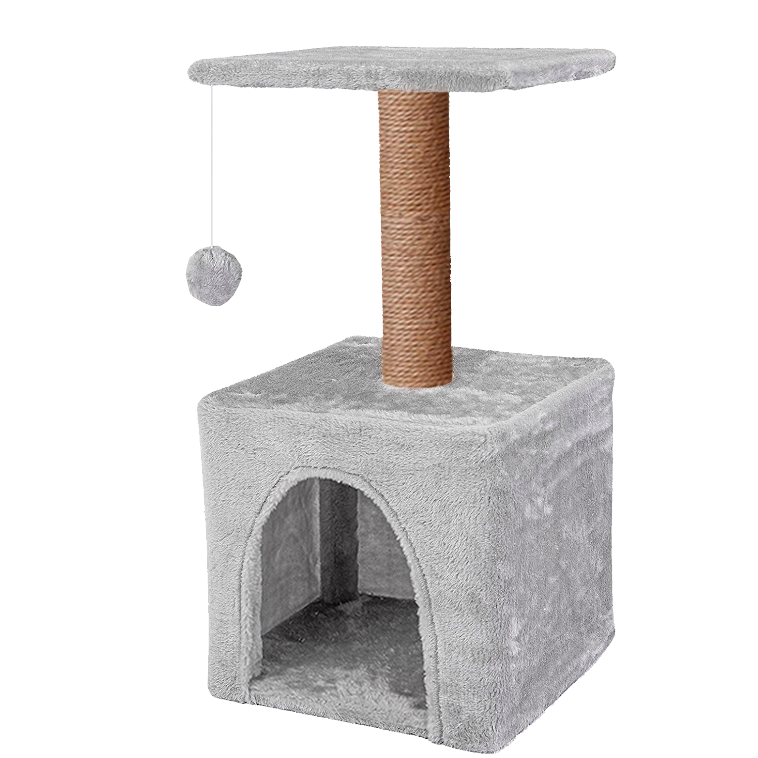 Домик с когтеточкой для кошек ZURAY серый - фото 3