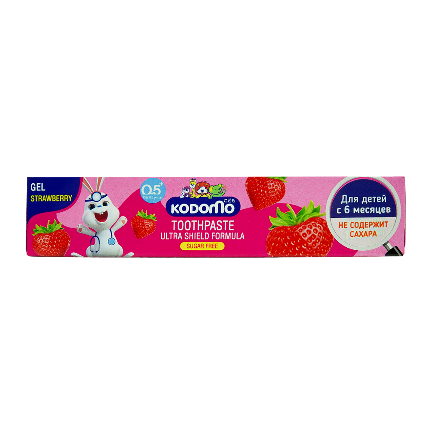 Зубная паста Lion Kodomo гелевая для детей с 6 месяцев с ароматом клубники 40 г - фото 1
