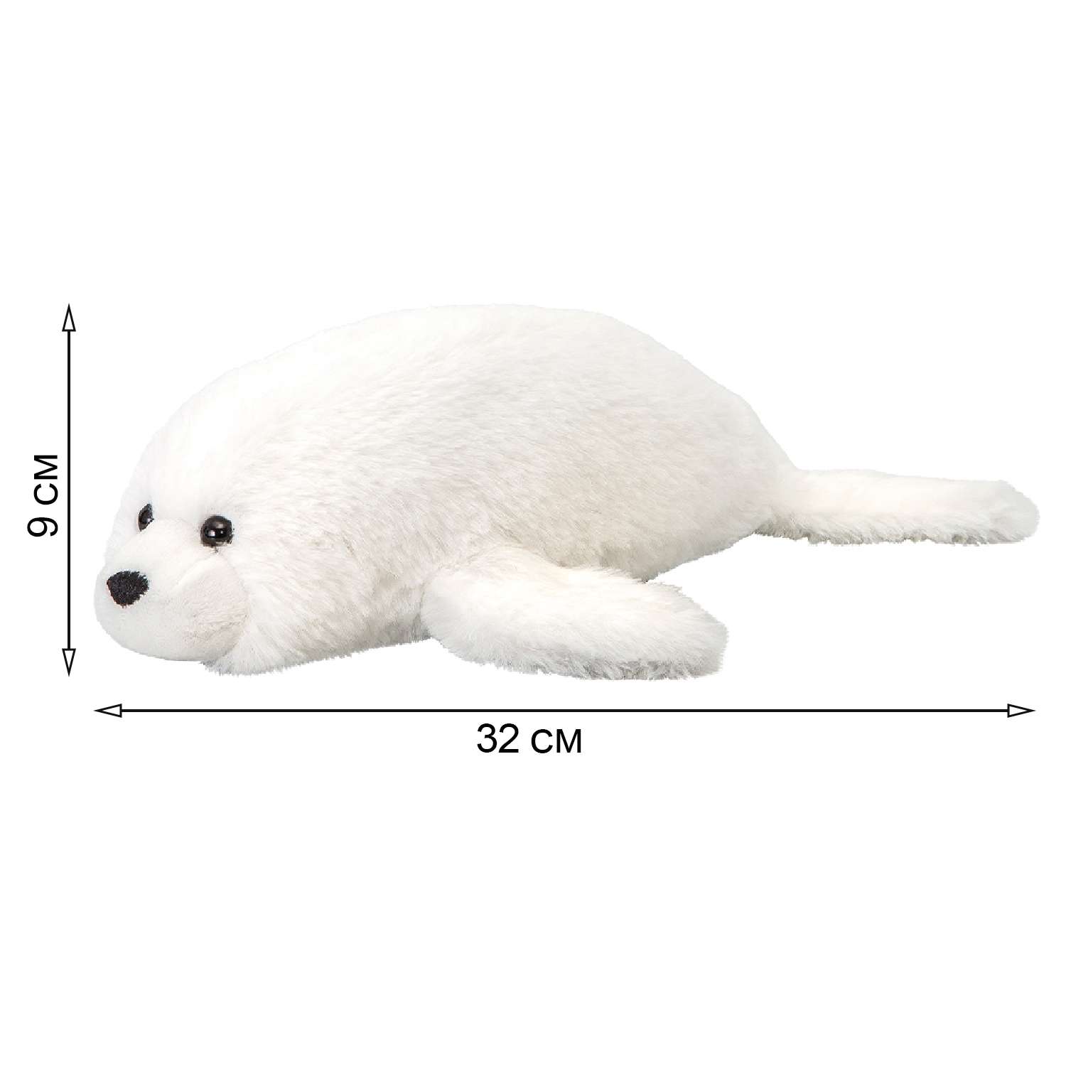 Мягкая игрушка All About Nature Белый тюлень 25 см - фото 2