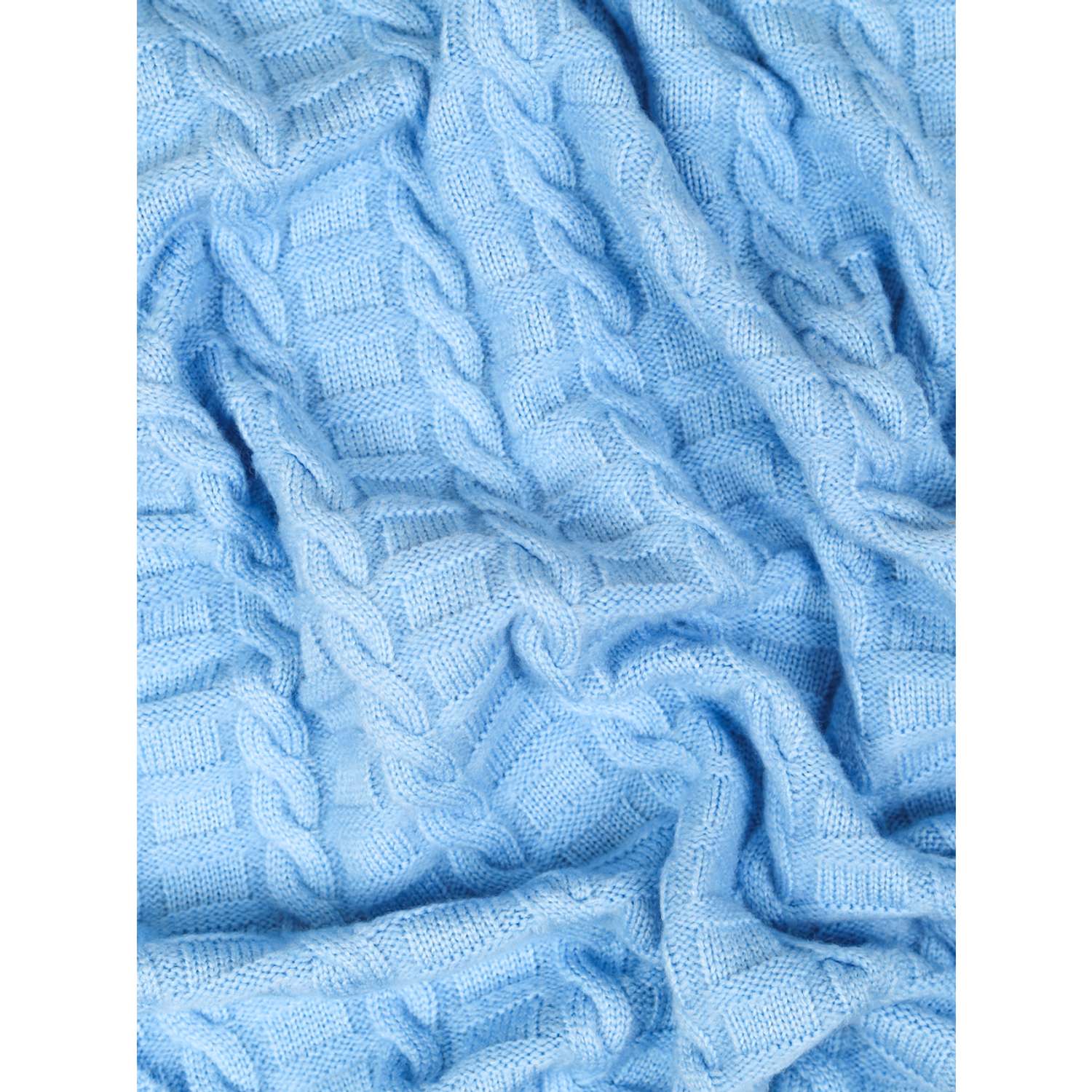 Плед-покрывало детский вязаный WARM WHIFF D-31 голубой на выписку в коляску в кроватку 90x110 - фото 3