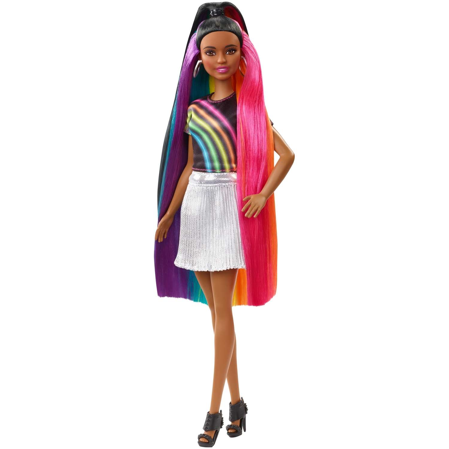 Кукла Barbie с радужной мерцающей прической FXN97 FXN97 - фото 6